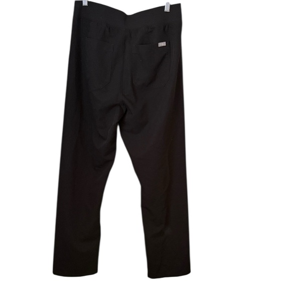 Figs Livingston Black Basic Scrub Straight Leg Pants Drawstring Waist Sz L - Picture 4 of 10